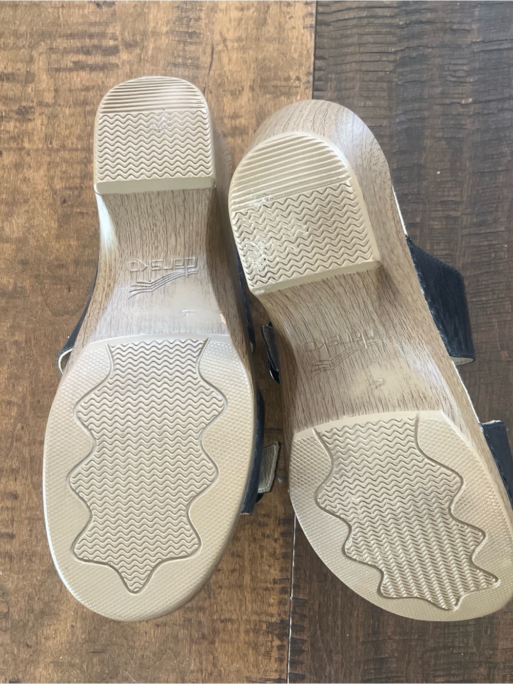Dansko Sophie black leather slide on clogs with double buckle straps sz 37 - Picture 5 of 5